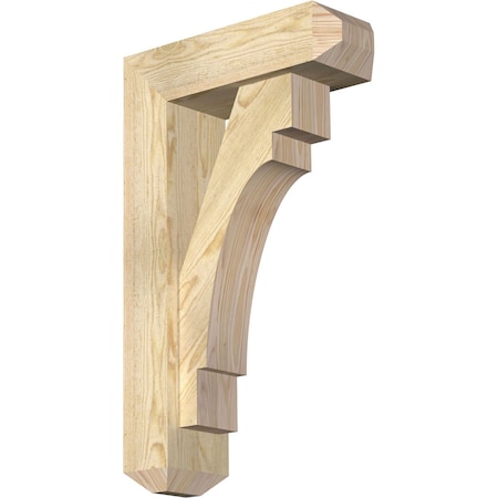 Ekena Millwork Merced Craftsman Rough Sawn Bracket w/ Offset Brace, Douglas Fir, 6"W x 18"D x 30"H BKT0604X18X30MRC04RDF